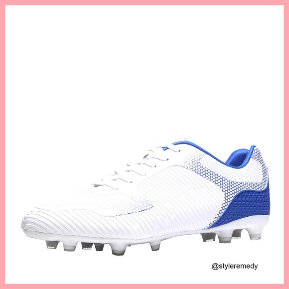 Men\'s Firm Ground Soccer Cleats with Faux Leather Upper